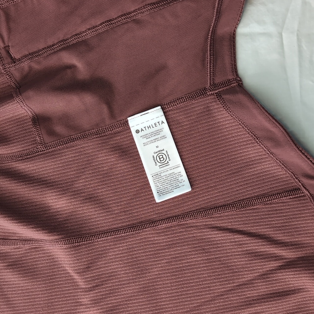 Athleta Salutation Ribbed Jacket Tawny Rose - Picture 3 of 4